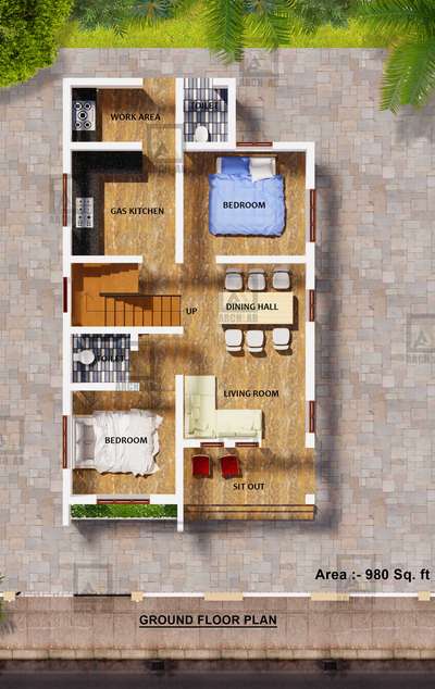 *3D Floor Plan*
For floor plan 
1. Upto buildup area 2000 sq.ft = ₹ 3500

2. 2000 - 3000sq.ft = ₹ 4500

3. Above 3000 sq.ft = Extra ₹ 500 for each 100 sq.ft