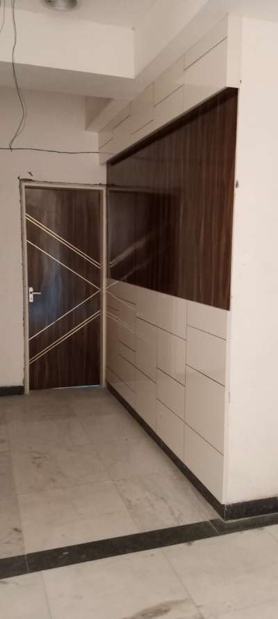 wall panelling plywood laminate with door #FrontDoor  #Carpenter  #furnitures  #ModularKitchen  #modularwardrobe  #ModernBedMaking  #modular  #Almirah