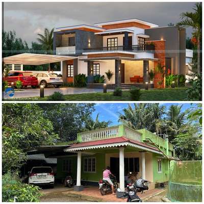 Renovation #HouseRenovation  #ContemporaryHouse  #ContemporaryDesigns  #renovatehome  #contemporary  #semi_contemporary_home_design  #HouseConstruction  #kerala_constructions