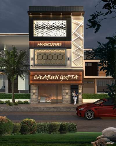 Ca Arun Gupta ji front elevation design by Dream rise designer  #officedesign  #officeelevation