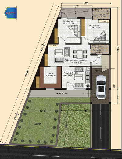 1100 SQ. FT (BUILTUP AREA)
WEST FACING 
PROPOSED RESIDENTIAL PROJECT AT AMBEDKAR NAGAR, ALWAR #WestFacingPlan #irregularshape