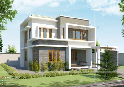 #Architectural#exterior design#semi contemprory style #flatroof #modern design#double floor#

 #Proposed project# 

Project      : Residence
Client        : Mr.Rasheed
Place         : Alloor Malappuram
Total Area : 1800 Sq.ft
.
.
.
 #cost 34  lakh#




.
Our services:#
#Architectural design#desiging 2d plans &elevations# 3d views#interior designs#detailed drawings#shop drawings#contracting#interior works# All works of villas & commercial buildings
