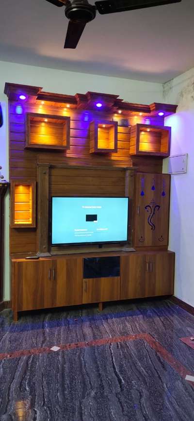 Tv unit pooja room