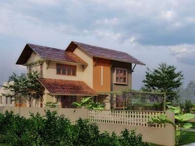 Sreekala Anumod Residence at North Paravur
 #Architect #tropical #tropicalarchitecture #slopingroof #keralastyle #TraditionalHouse #traditional #roof #kerala #kochi #architecture #tropicalhouse