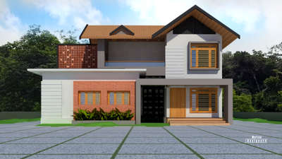 simple contemporary blend of traditional and  colonial styles 
 #contemporary 
 #TraditionalHouse 
 #3dmodeling