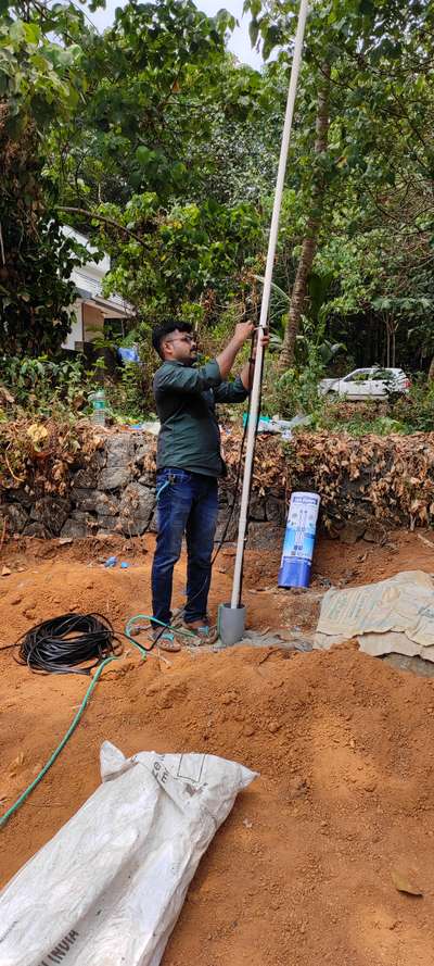 1 hp single phase borewell submersible pump installation at pukkattupady 240 ft depth