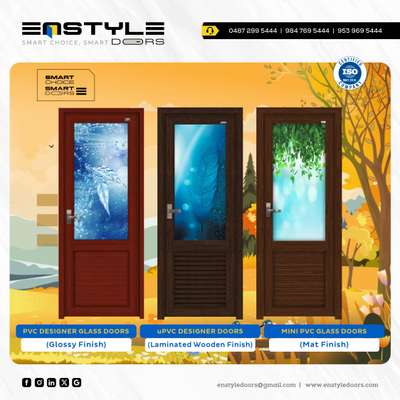 𝗗𝗘𝗦𝗜𝗚𝗡𝗘𝗥 𝗚𝗟𝗔𝗦𝗦 𝗗𝗢𝗢𝗥𝗦🚪

❞ഈടും ഉറപ്പും ഭംഗിയും ഒപ്പത്തിനൊപ്പം ചേർന്നുകൊണ്ട് വൈവിധ്യമാർന്ന ഡിസൈനുകളിൽ ℙ𝕍ℂ & 𝕦ℙ𝕍ℂ ഡോറുകൾ!❞

✔️𝙋𝙑𝘾 𝘿𝙀𝙎𝙄𝙂𝙉𝙀𝙍 𝙂𝙇𝘼𝙎𝙎 𝘿𝙊𝙊𝙍𝙎 (𝙂𝙡𝙤𝙨𝙨𝙮 𝙁𝙞𝙣𝙞𝙨𝙝)

✔️𝙪𝙋𝙑𝘾 𝘿𝙀𝙎𝙄𝙂𝙉𝙀𝙍 𝘿𝙊𝙊𝙍𝙎 (𝙇𝙖𝙢𝙞𝙣𝙖𝙩𝙚𝙙 𝙒𝙤𝙤𝙙𝙚𝙣 𝙁𝙞𝙣𝙞𝙨𝙝)

✔️𝙈𝙄𝙉𝙄 𝙋𝙑𝘾 𝙂𝙇𝘼𝙎𝙎 𝘿𝙊𝙊𝙍𝙎 (𝙈𝙖𝙩 𝙁𝙞𝙣𝙞𝙨𝙝)





















EnStyle Doors🚪

#enstyledoors #pavaratty #thrissur #kerala

#doors #pvcdoors #upvcdoors #wpcdoors #windows #designerdoors #glassdoors #stylishdoors #decorativedoors #upvcwindows