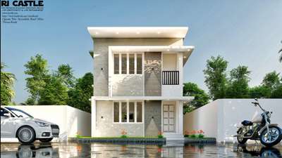A Simple & Elegant design in 2.25 Cents. Location : Aranattukara, Thrissur. Total built up area : 944.0 sq. ft  #ricastle  #small house #3d elevation  #ContemporaryHouse