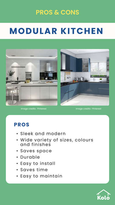 Modular Kitchens utilize spaces more efficiently.

Tap ➡️ to view both pros and cons about Modular Kitchens.

Learn about both sides of a building element with our new series. 🙂

Learn tips, tricks and details on Home construction with Kolo Education 👍🏼

If our content has helped you, do tell us how in the comments ⤵️

Follow us on @koloeducation to learn more!!!

#education #architecture #construction  #building #interiors #design #home #interior #expert #modularkitchen #koloeducation #proscons #kitchen