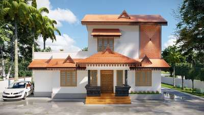 Traditional style renovated project 
3d exterior design
Location - Haripad
Area - 1246 Sqft
 #HouseDesigns  #Residentialprojects  #KeralaStyleHouse  #doublestorey  #3delevations  #TraditionalStyle  #TraditionalHouse