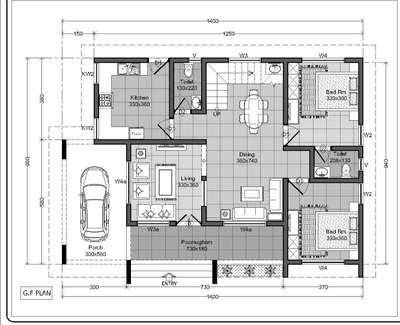 2D Plan# Luxuary#2400sq.ft#Kozhikode,# client : Mr. Shyam.