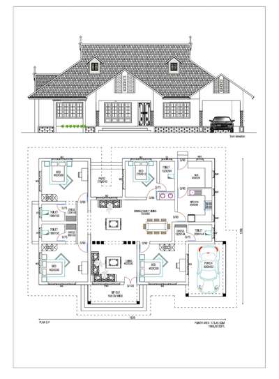 new project 
Gilgy kodikkulam  #1866 square feet
 #4BHKHouse 
#SingleFloorHouse