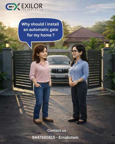 automatic gate 
ഓട്ടോമാറ്റിക് ഗേറ്റ് എന്തിന് ഇൻസ്റ്റാൾ ചെയ്യണം?

ഓട്ടോമാറ്റിക് ഗേറ്റ് ഇൻസ്റ്റാൾ ചെയ്യുന്നത് നിങ്ങളുടെ വീടിന് കൂടുതൽ സുരക്ഷയും സൗകര്യവും നൽകുന്നു. വാഹനത്തിൽ നിന്ന് ഇറങ്ങാതെ തന്നെ റിമോട്ട് അല്ലെങ്കിൽ മൊബൈൽ ഉപയോഗിച്ച് ഗേറ്റ് തുറക്കാനും അടയ്ക്കാനും കഴിയും. കൂടാതെ ഇത് നിങ്ങളുടെ വീടിന് മോഡേൺ ലുക്ക് നൽകുകയും അകത്തേക്ക് വരുന്ന ആളുകളെ നിയന്ത്രിക്കാനും സഹായിക്കുന്നു. 🚪✨