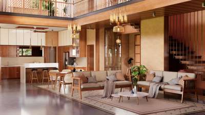 proposed #TraditionalHouse Interior for upcoming Residential project #KeralaStyleHouse #tropicaldesign #mudplaster #Architectural&Interior #LivingroomDesigns