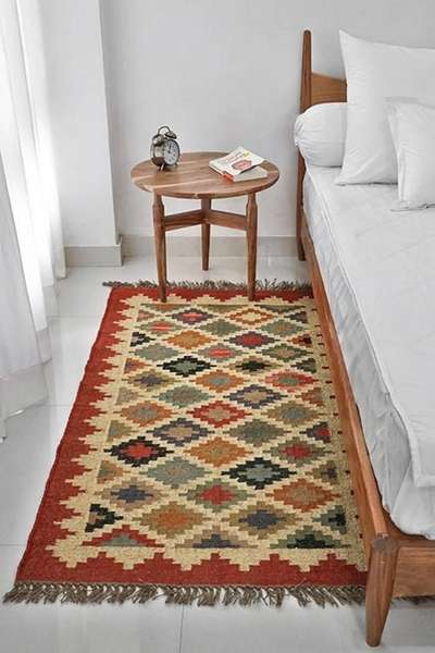 wool and jute dhurrie rug flat-weave floor carpet  #Carpet  #rug