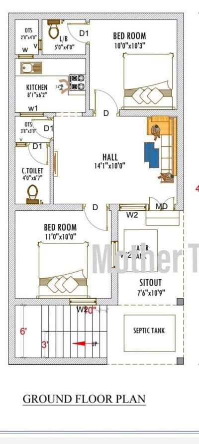 20 by 40 ground floor plan