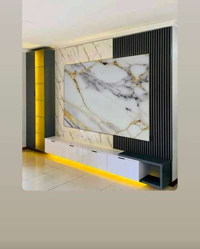 tv unit pvc with uv marble sheet  #pvctvyunit  #uvmarbledesign