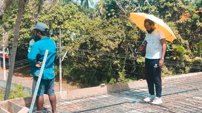 1st floor roof slab steel work @ Arampully, Mundur, Thrissur.