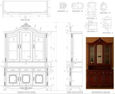 wardrobe elevation and plan  # #