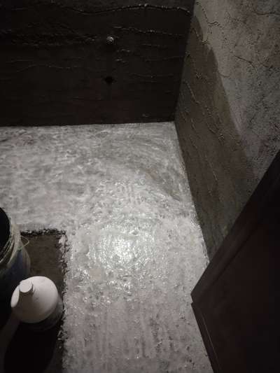 toilet floor and wall waterproofing work