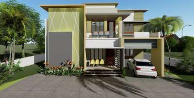 #KeralaStyleHouse #keralahomedesignz #ContemporaryHouse #3D_ELEVATION