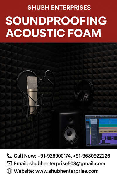 Acoustic Insulation Material in Jaipur – Shubh Enterprises

Are you looking for effective noise control solutions in Jaipur? Whether it's for a home theater, music studio, or corporate office, Shubh Enterprises offers premium acoustic insulation materials to make your space quieter, more comfortable, and professional.
Shubh Enterprises – Your Trusted Supplier of Acoustic Foam in Jaipur

Shubh Enterprises is a leading studio insulation supplier in Jaipur, providing high-performance acoustic foam panels designed to absorb and dampen sound waves. We offer:

✅ High-quality soundproofing panels Jaipur
✅ Custom-cut acoustic foam Jaipur for different applications
✅ Affordable pricing and fast delivery
✅ Expert guidance on selection & installation


---

🔹 Applications of Acoustic Insulation

Our acoustic insulation materials are widely used in:

🎬 Home Theaters – Get a cinema-like experience with noise control

🎧 Studios – Record crisp and clear audio with echo-free surroundings

🏢 Office