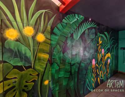 wall art

site @Cake Studio Malaparamb
 #artwork #WallDecors #wallmurals #artist #InteriorDesigner #decor  #AcrylicPainting #WallPainting #tropical #plants