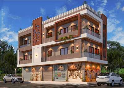 Commercial plus Residential project #ElevationDesign  #architecturedesigns