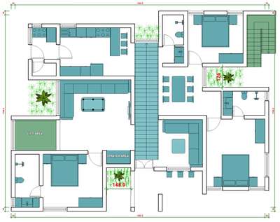 1600 SQFT 3BHK PLAN