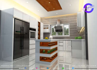 white clolour theme modular kitchen. Designed for Mr. sajid @ Nilambur