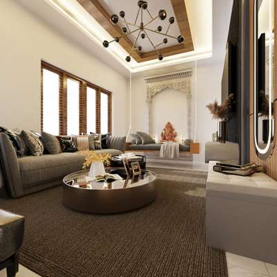 Budget friendly Interior.....
 #LivingroomDesigns  #keralaarchitectures  #KeralaStyleHouse