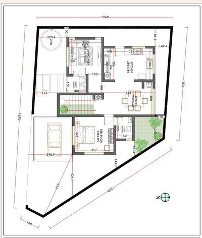 Residential Floor plan#1394sqf plan#GF & FF#North facing# 4bhk Floor plan #