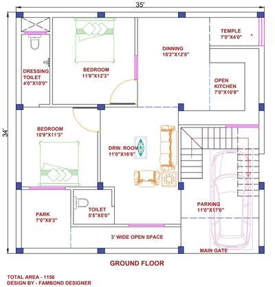 35 By 34 House Floor Plan

 #FloorPlans #floorplan #2DPlans #2dDesign #ElevationDesign