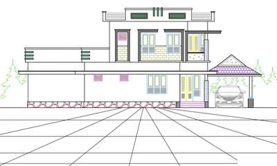 Front elevation of an addition house with no change in existing building
#HouseRenovation #addition #houseaddition #newdesign #ElevationHome #BigHomes  #FloorPlans #2DPlans