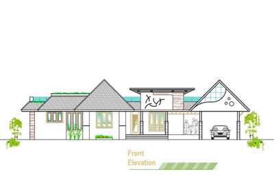 2d Elevation of a 3000sqft Residential Building