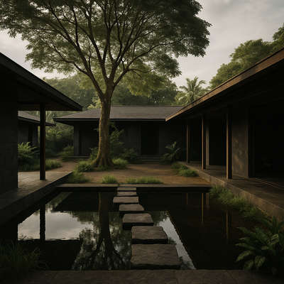 tropical residence 
#modernarchitect #Minimalistic #Landscape #courtyard  #pond #tropicalhouse