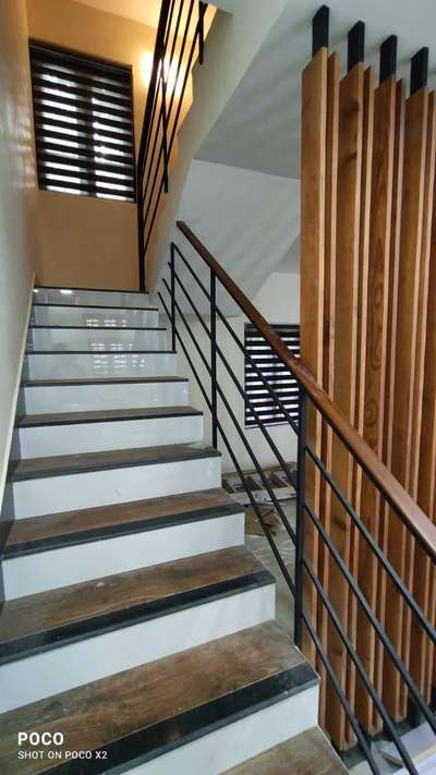 Ms handrail with wood #kerala  #handrailwork  #StaircaseDecors  #stairroom  #step