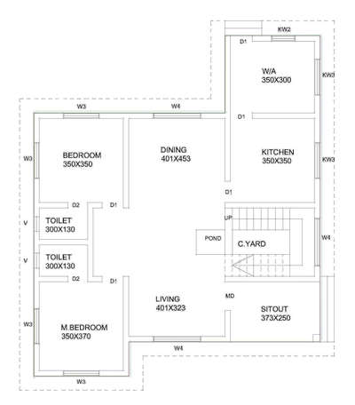 2000sqft #3BHKHouse #2DPlans