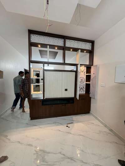 Partition with Tv unit and pooja unit