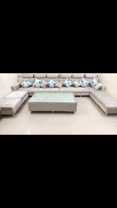 *10 seater sofa. best materials used.*
Adjustable head rest. Best suede fabric, high density foam, solid wood frame.