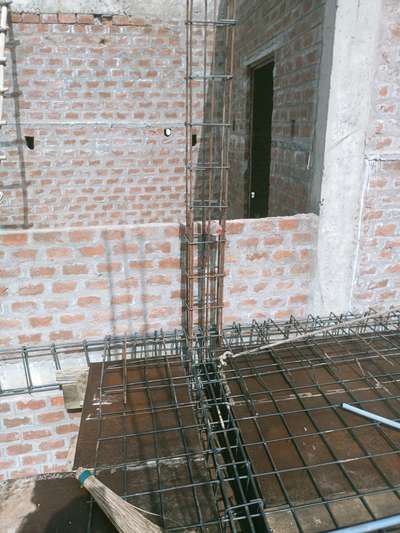 structure work in awadhpuri with folding stair case