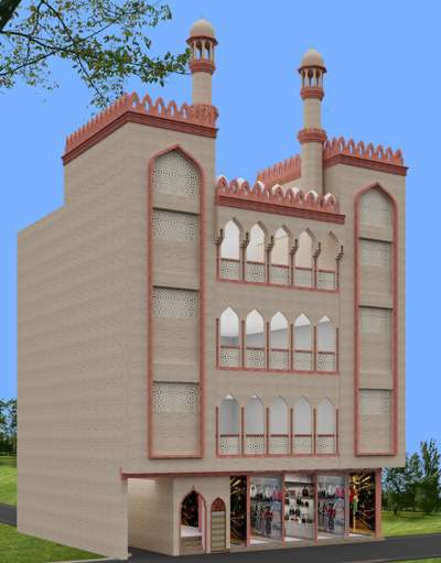 3d Elevation of Mosque # #