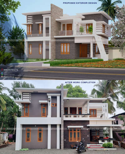 #Architectural#exterior design#contemprory style #flatroof #modern design#double floor#

 # completed project# 

Project      : Residence
Client        : Mr.Abdul razack
Place         : Koodasherippara, Malappuram
Total Area : 1960 Sq.ft
.
.
.
 #cost 38 lakh#



.

.
Our services:#
#Architectural design#desiging 2d plans &elevations# 3d views#interior designs#detailed drawings#shop drawings#contracting#interior works# All works of villas & commercial buildings