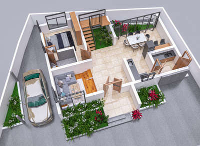 Floor plan. 3d  view. design