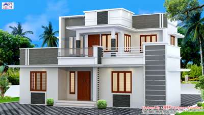 3D elevation , 1550 sq ft , 3BHK