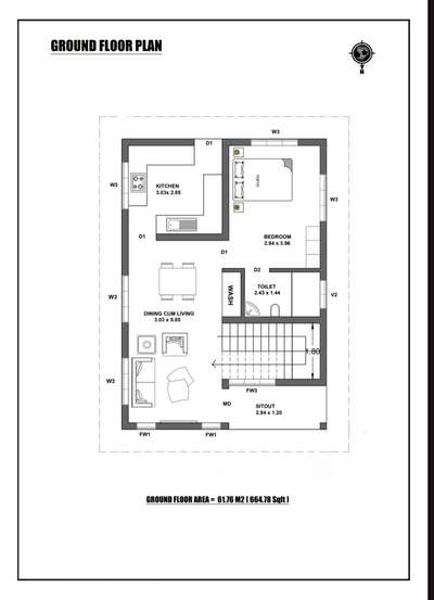 1300 sqft vasthu baesd plan #vastufloorplan #FloorPlans