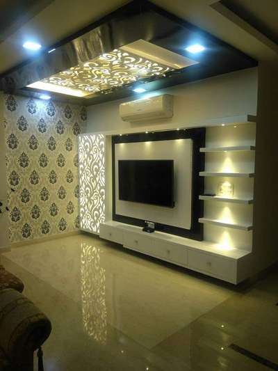 T.v panel with ceiling design @ ram vihar