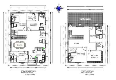 Residential Building with first floor.
North facing home. Designed according to vastu. 1 rupees for a sq.ft