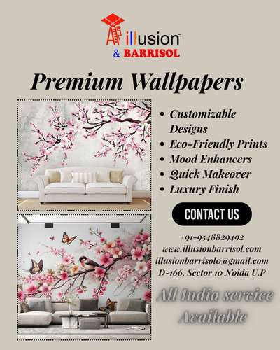 ✨ Bring your walls to life! Our wallpapers aren’t just designs — they add energy, charm, and a touch of luxury to every room. 🌸🌿 📍 Available across India 📲 DM us to explore styles made just for you! #wallpaper #interiordesigner #illusionbarrisol #stretchceiling #WallArtIndia #LuxuryWallpapers #HomeDecorInspiration #InteriorDesignTrends #TransformYourSpace #WallDesigns #ElegantWallpapers #StylishWalls #HomeMakeover #WallDecorIdeas #ArtisticWallpapers #LuxuryHomeDecor #WallStyle #InteriorElegance #DecorateWithStyle #WallArtistry #ExploreWallpapers #WallpaperDesign #HomeDecorInspo #InteriorMagic #wallart