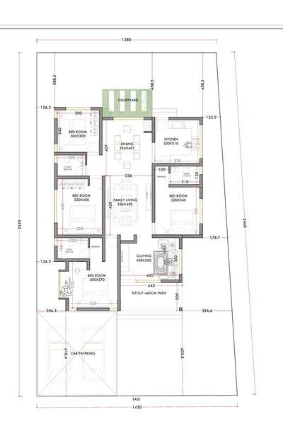 #1490sqftPlan# 3BHK floor plan #East facing plan